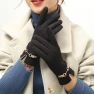 Winter Women's Warm Touchscreen Fleece Gloves with Chain — Heated Gloves, TianJinGeErLiShangMaoYouXianGongSi