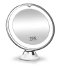 Flexible 10x Magnifying Mirror with LED Lighting, Touch Screen, Portable Vanity, Dry Battery for Makeup — Skin Analyzer, Adult Products MALL