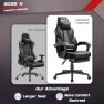 Thumbnail Gaming Chair with Massage, Ergonomic Heavy Duty Design with Footrest and Lumbar Support, Large Size Cushion High Back... — Smart Chairs, BOSSIN