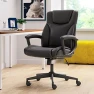 Thumbnail Executive Office Chair with Layered Body Pillows, Contoured Lumbar, Adjustable Seat Height, Bonded Leather — Ergonomic Chair, Serta