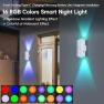 Thumbnail Wireless Wall Sconce with Remote, Motion Sensor, 16 Colors Changing, Dimmable, Rechargeable Battery, 4-Pack, Hirzsjoy