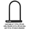 Thumbnail Black Bike Lock with Key, Standard Size U-Lock, Master Lock