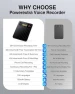 Thumbnail Voice Recorder with AI Transcription and Summarization — Translator Device, Powerextra Pro