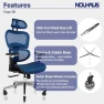 Thumbnail Ergonomic Office Chair with Lumbar Support, Adjustable Armrests, Headrest, and Wheels — Smart Chairs, Nouhaus