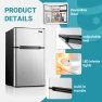 Mini Fridge with Freezer, 3.2 Cu.Ft, 2 Door, Adjustable Shelves, EUHOMY