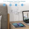 European Travel Plug Adapter with USB C, TESSAN