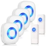 Waterproof Wireless Doorbell Kit with 1300-ft Range, 58 Melodies, LED Flash, PHYSEN
