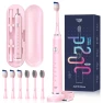 Pink, 6 Brush Heads, Bluetooth, Wireless Charging, LCD Display