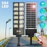 6500K 990000000lm 504 LED Solar Street Light with Motion Sensor and Remote Control