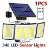 Solar Lights Outdoor, 348 LED Motion Sensor Lights With Remote Control