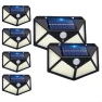 6pcs Solar Wall Light with Motion Sensor, Outdoor LED Light Strip for Garden, Patio, Yard, Fence, Garage, Porch...
