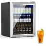 76 Can Mini Fridge with Glass Door, Adjustable Shelves, Erivess