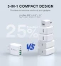 50W 5-Port USB C Wall Charger Block, CSODINCE