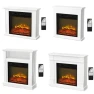 Freestanding Electric Fireplace Stove Space Heater with Realistic Flame, Bonnlo