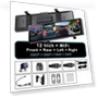 4-Channel 12-Inch Dash Cam with Rearview Mirror — Dashboard Cameras, Simplistic Living Home