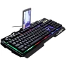 Robotic Metal Wired Keyboard with LED Backlight and Phone Stand — Bluetooth Keyboard, lanle