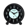 Simple Metal Round 4-Inch Glowing Alarm Clock, BABY YOU