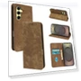 Strong Magnetic Leather Wallet Phone Cover with Striped Texture — Flip Cases, Smartwatch 2025