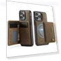 Vintage Leather Back Cover with Magnetic Detachable Card Bag — Flip Cases, Smartwatch 2025