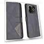 Wallet Stand Geometry Imprinted Leather Cover — Phone Accessories, BINFEN COLOR