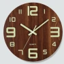 12-inch Glowing Wooden Wall Clock, Stone Home