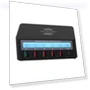 6-Port LCD Charging Station with USB Dock — Chargers, Black&UK
