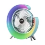 USB Rechargeable Desktop Fan with RGB Lighting, Popular House