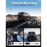 4K 3 Channel Dash Cam Front and Rear Inside, Built-in 5.8GHz WiFi GPS, 64GB Card Included, 4K+1080P+1080P Dash Camera... — Dash Cam, Nanoby