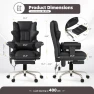 7-Point Massage Office Chair with Heated Desk, Ergonomic Executive Chair with Footrest, Adjustable Armrest — Massage Chairs, Mvpipi