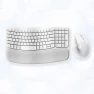 Wireless Ergonomic Keyboard Mouse Set (White) — Bluetooth Keyboard, Logitech