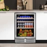 Outdoor Refrigerator 24 Inch Wide, Stainless Steel Beverage Refrigerator 176 Can, Tylza