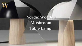 Nordic Wooden Mushroom Table Lamp