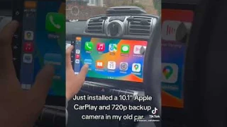 Installed a 10.1" Eonon wireless Apple CarPlay car radio and backup camera in Smart. #car
