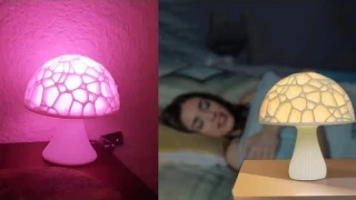 Creative 16 Color LED 3D Printed Mushroom Lamp