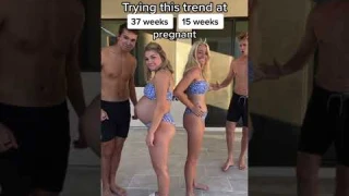 Trying this trend at 37 weeks pregnant #shorts