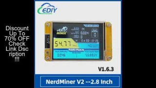 NerdMiner V2 Hashrate, Smart Display, Crypto Solo, Lottery, Nerd Miner, Bitcoin Miner ESP32-2432S028