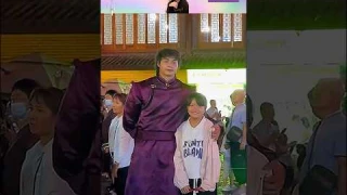 The tall giant model looks amazing in Mongolian attire! #fashion #robes