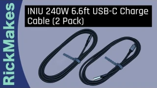 INIU 240W 6.6ft USB-C Charge Cable (2 Pack)
