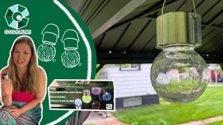 GIGALUMI Solar Hanging Lights, Christmas Decoration Lights, 8 Pack Hanging Ball Lights