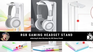 RGB Gaming Headset Stand Holder with 3.5mm AUX and 2 USB Ports Unboxing Review