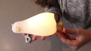LED Lying Flat Duck Night Light Review | Cute Lamps Silicone Squishy Light Up Duck Touch Lamp
