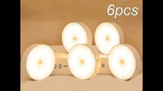 PIR Motion Sensor LED Night Light USB Rechargeable Night Lamp