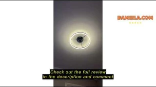 Review Alljia Smart Ceiling Fans with Lights Flush Mount Reversible 6-Speed LED Ceiling Fan Light Co