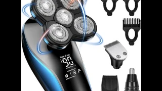 ERADREAM 4in1 Waterproof USB Rechargeable Rotary Shaver Grooming Kit with LED Display
