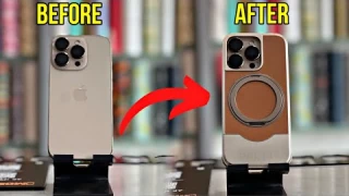 Metal & Leather Cases With 360 Degree Magsafe Stand for iphone 16 pro and 16 pro max