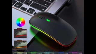 Wireless Mouse 2.4G Bluetooth Mouse Rechargeable Silent Mouse USB & Type-c Receiver Dual Mode