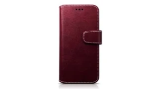Samsung Galaxy A5 2017 PU Leather Wallet Case Colour: Red with White Stitching