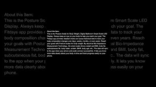 About the Posture Scale for Body Weight, Digital Bathroom Smart Scale LED Display #shorts