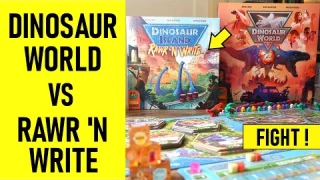 Dinosaur World VS Dinosaur Island Rawr N Write | A JURASSIC PARK SIZED Board Game BATTLE & Review