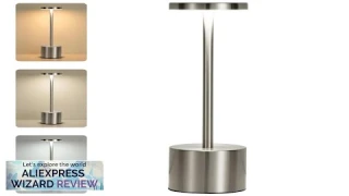 USB Rechargeable Led Night Light Desk Lamps 3 Color Touch Metal Table Review